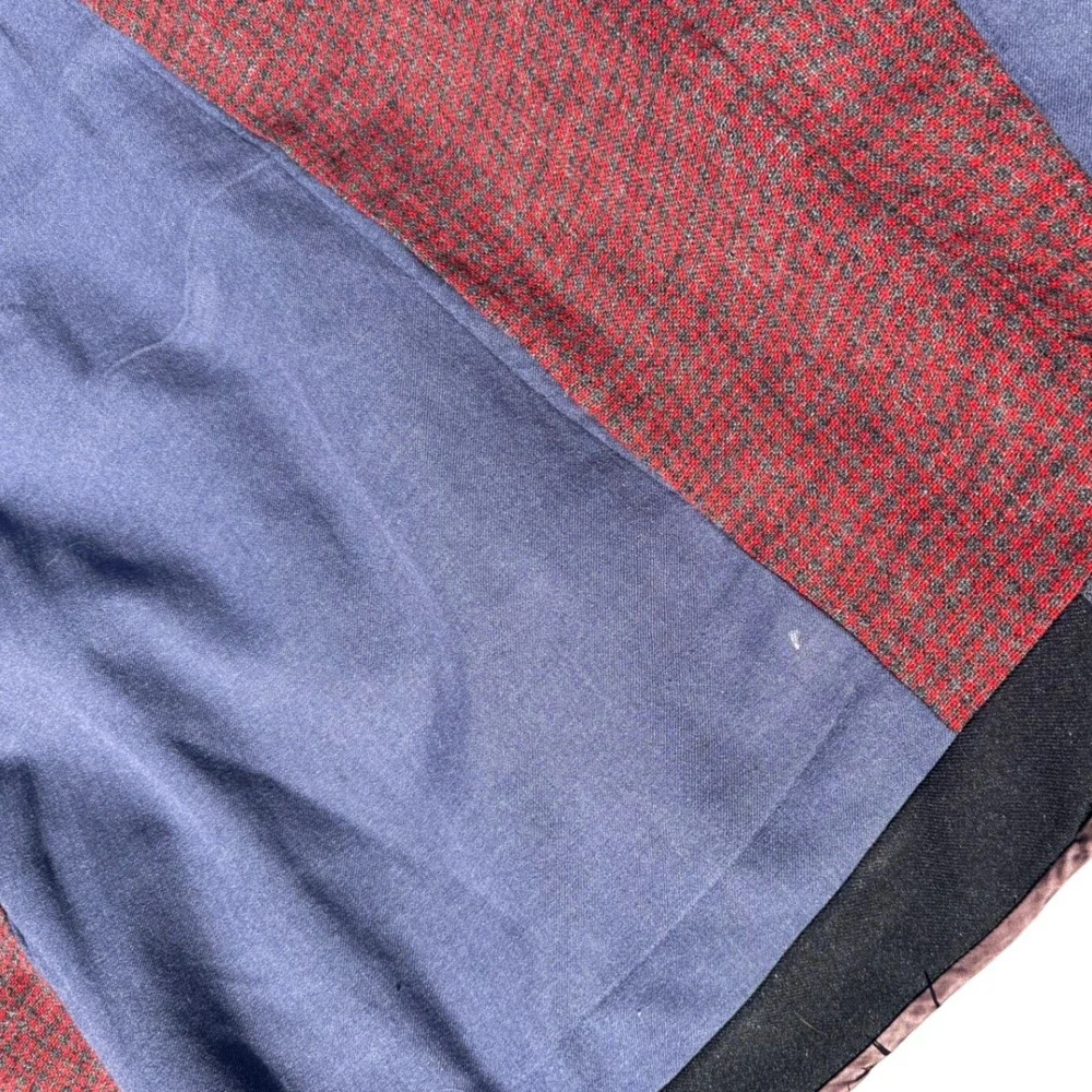 Unbranded Patchwork Quilt Unisex 77x64 Multicolor Good Reversible Wool Blend